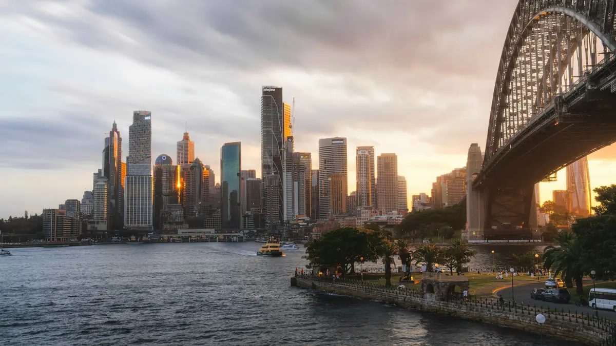 Sydney Harbour with the city skyline in daylight